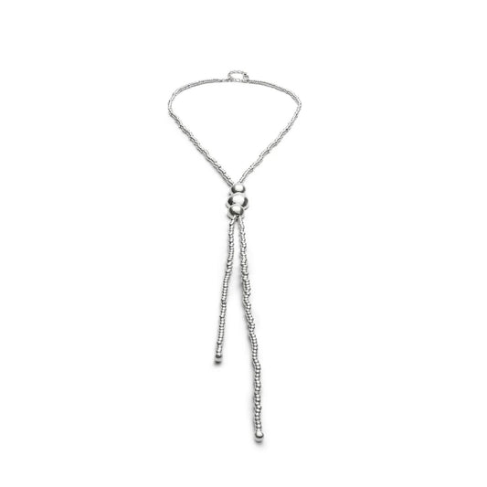 UNOde50 Women's 3 Beads Pendant Necklace in Sterling Silver-Plating over Metal Alloy