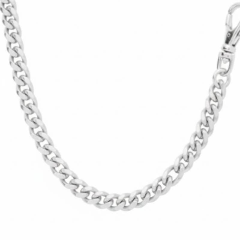 14K Love Child Men's Cuban Chain Necklace In 925 Sterling Silver