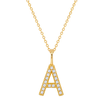 Crislu Letter 18" 0.115 ct. Cubic Zirconia Initial Pendant Necklace in 925 Sterling Silver