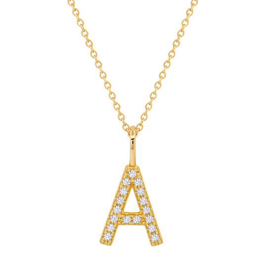 Crislu Letter 18" 0.115 ct. Cubic Zirconia Initial Pendant Necklace in 925 Sterling Silver