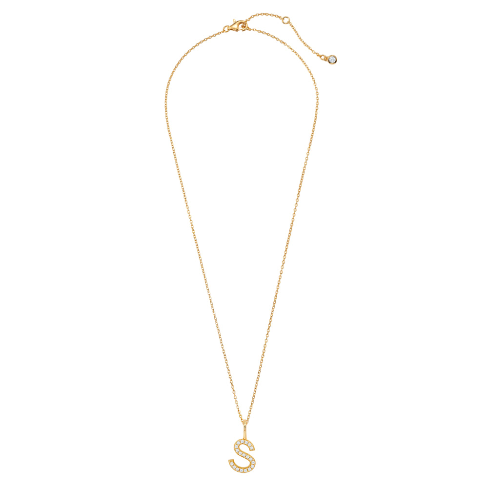 Crislu Letter 18" 0.115 ct. Cubic Zirconia Initial Pendant Necklace in 925 Sterling Silver