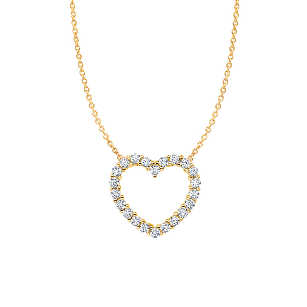 Crislu Women's 18" 0.33 ct. Cubic Zirconia Pave Heart Necklace in 925 Sterling Silver