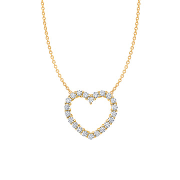 Crislu Women's 18" 0.33 ct. Cubic Zirconia Pave Heart Necklace in 925 Sterling Silver