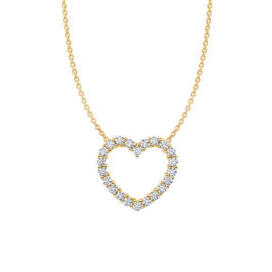 Crislu Women's 18" 0.33 ct. Cubic Zirconia Pave Heart Necklace in 925 Sterling Silver