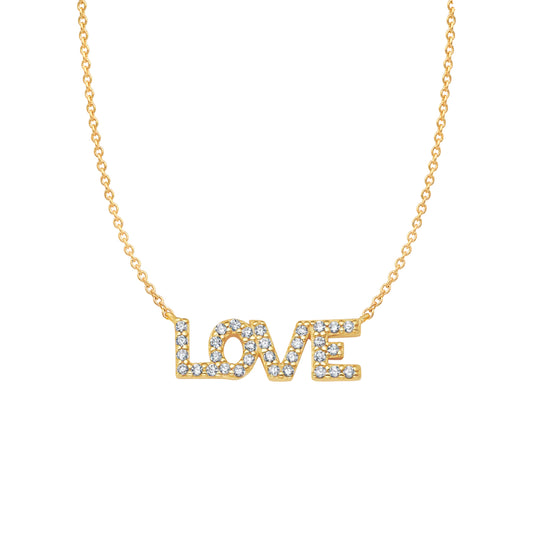 Crislu Women's 18" 0.16 ct. Cubic Zirconia Pave Love Necklace in 925 Sterling Silver