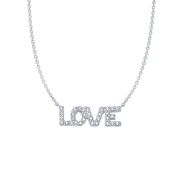 Crislu Women's 18" 0.16 ct. Cubic Zirconia Pave Love Necklace in 925 Sterling Silver
