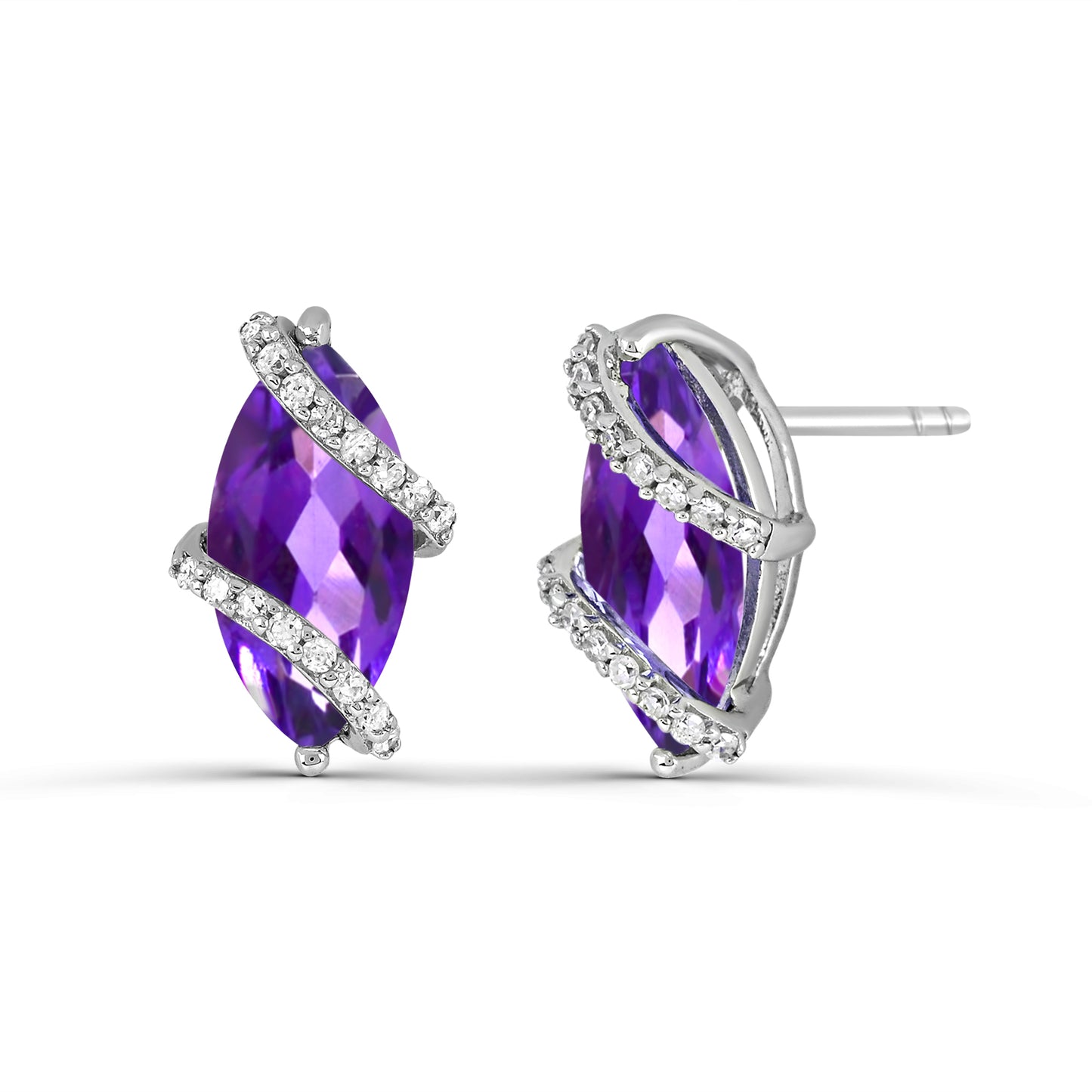 Sterling Silver Amethyst and White Topaz Set