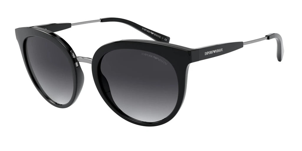 Emporio Armani Shiny Black Gradient Grey Sunglasses