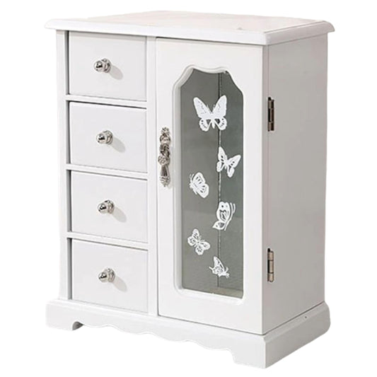 Ragazza Studio Butterfly Jewelry Organizer with Four Drawer - White