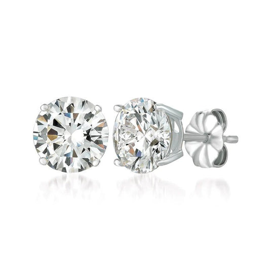 Crislu Women's 4 ct. Cubic Zirconia Large Pear Cut Solitaire Post Stud Earrings in Pure Platinum Plated 925 Sterling Silver