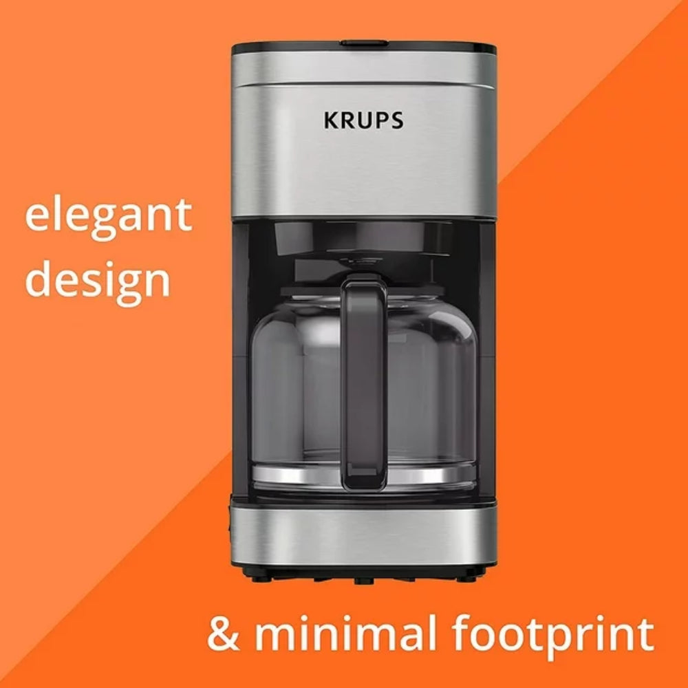 Krups Simply Brew 10-Cup Drip Coffee Maker with Filter - Black/Silver