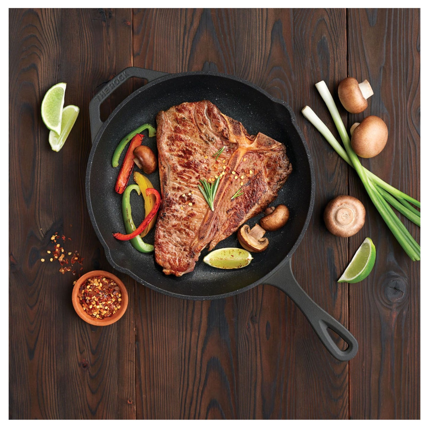 Starfrit The Rock 12" Cast Iron Non-Stick Skillet - Black