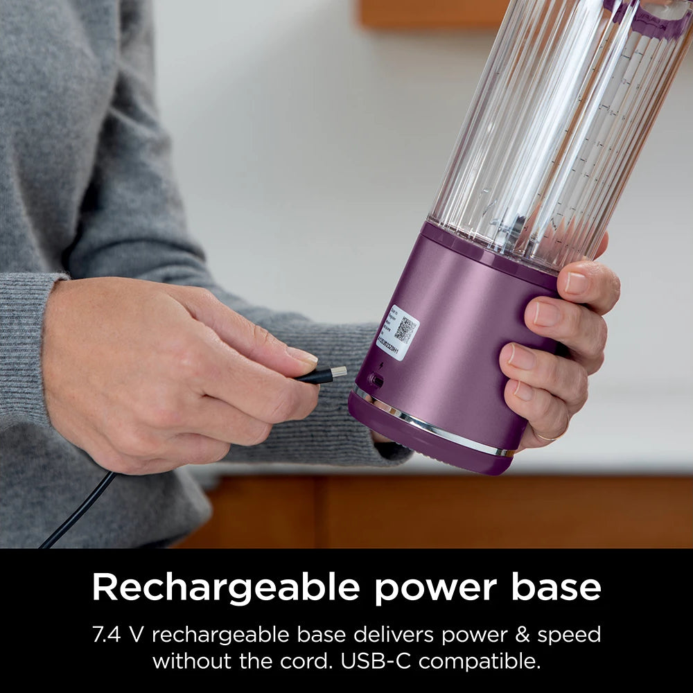 Ninja Blast BC151PR 18 oz Blast Cordless Portable Blender with Leak-Proof Lid - Passion Fruit Purple