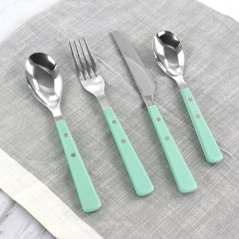 Martha Stewart Garden Cottage Stainless Steel Flatware (16-Pieces) - Green