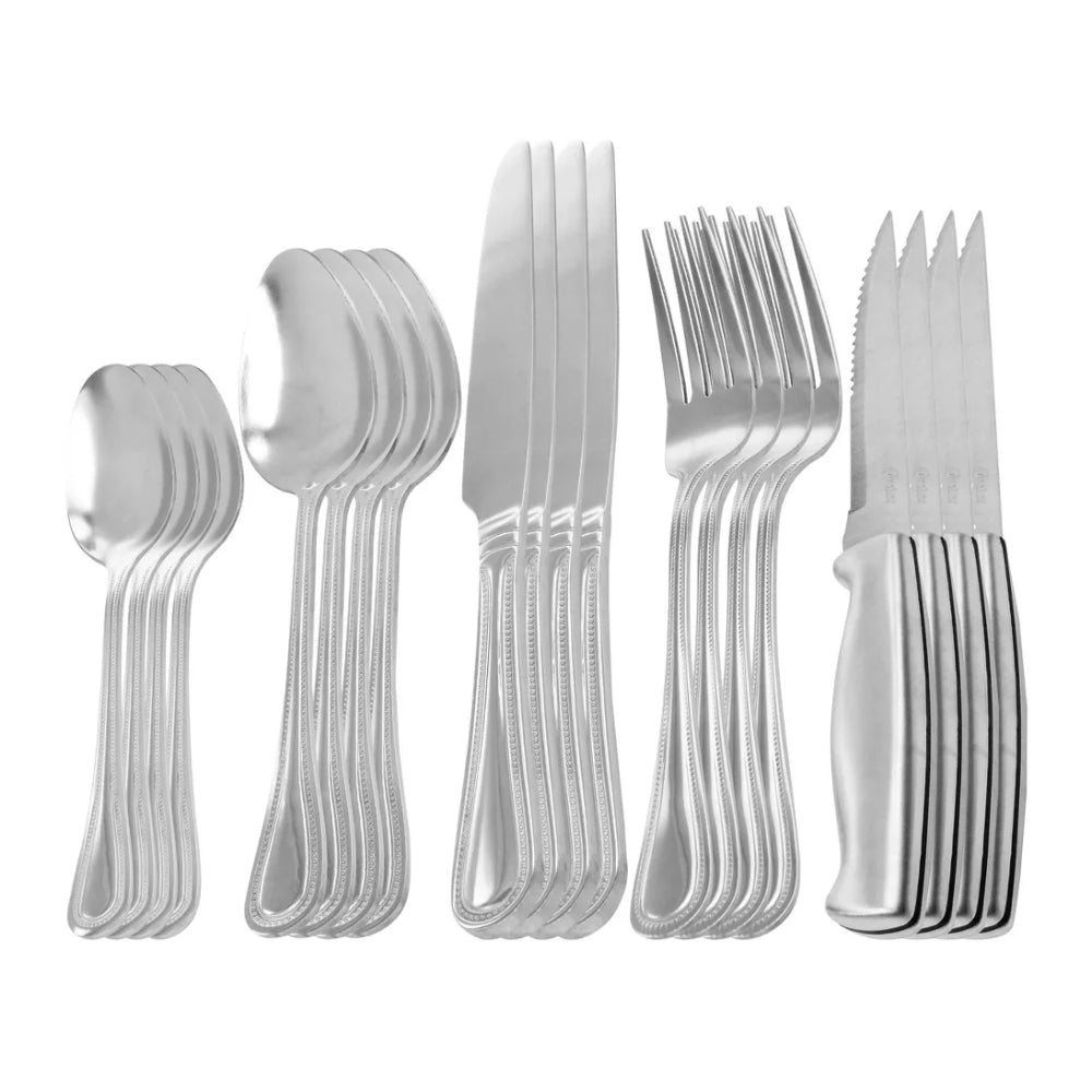 Oster Stainless Steel Flatware and Steak Knife Set (20-Piece)