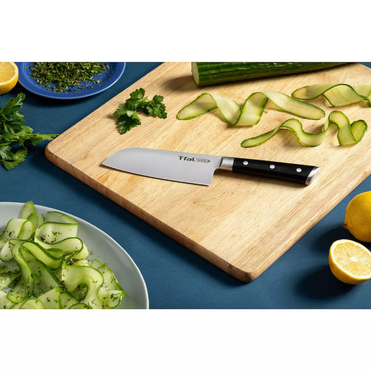 T-fal K2820664 7" Santoku Knife - Black/Stainless Steel