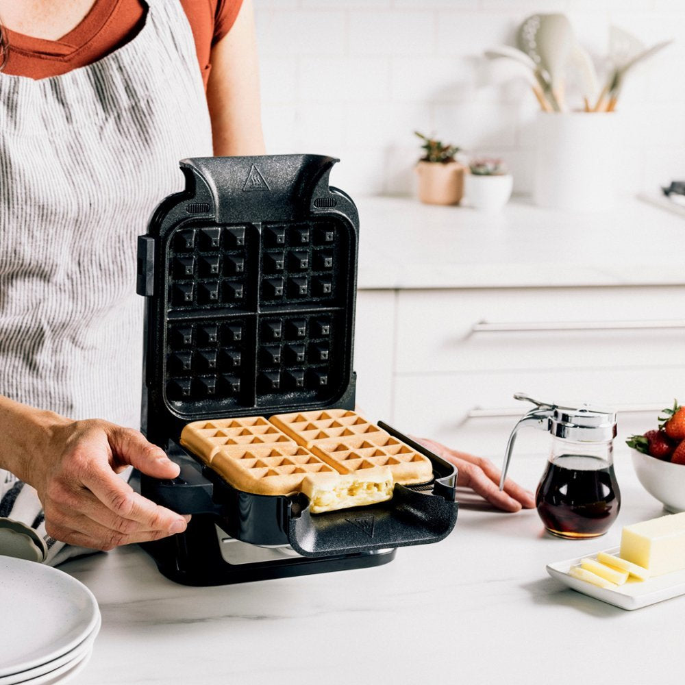 Ninja BW1001 Belgian Waffle Maker Pro Neverstick with PrecisionPour Cup - Black/Stainless Steel