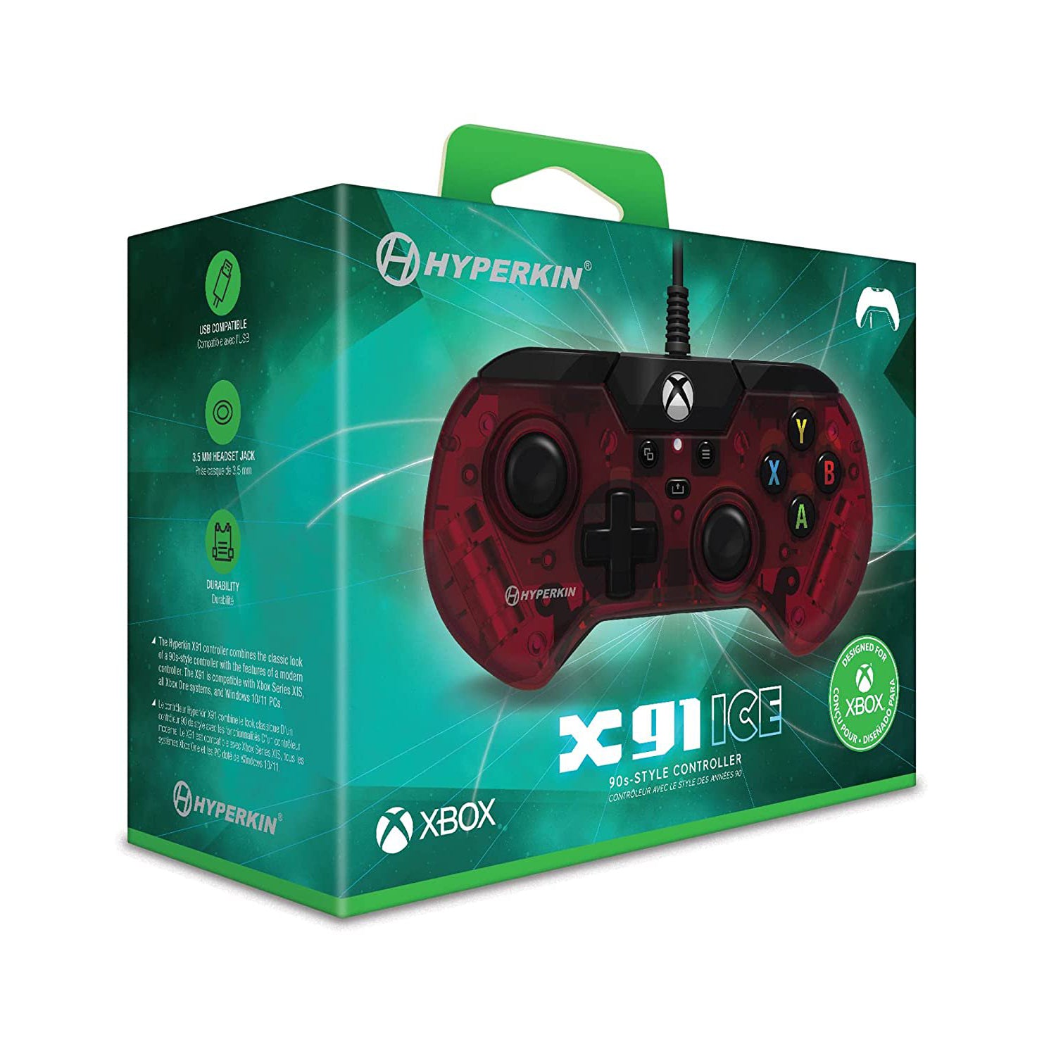 Hyperkin X91 Ice Wired Controller, Ruby Red– Curacao