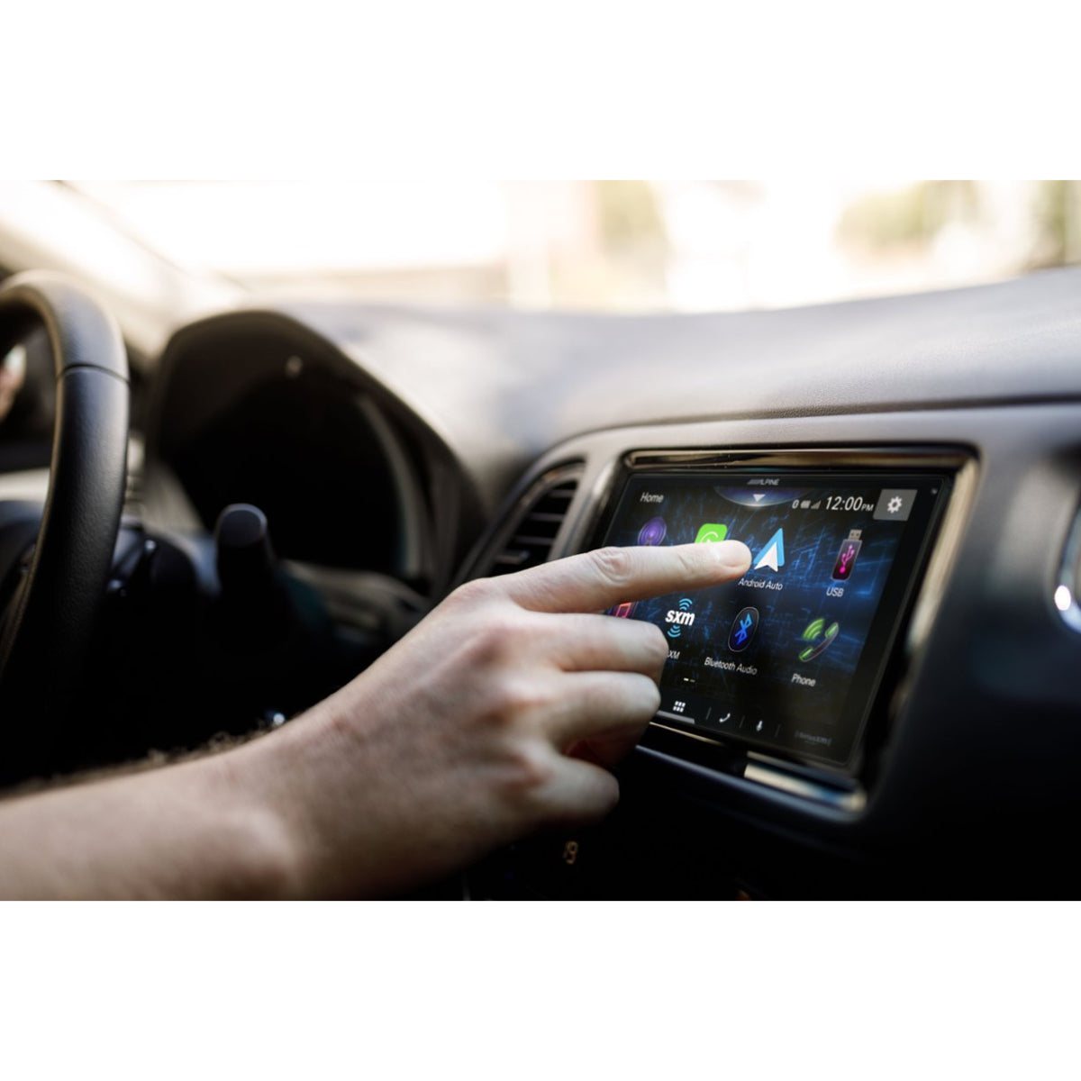 Receptor multimedia digital Alpine con Bluetooth, Android Auto y Apple CarPlay de 7", color negro