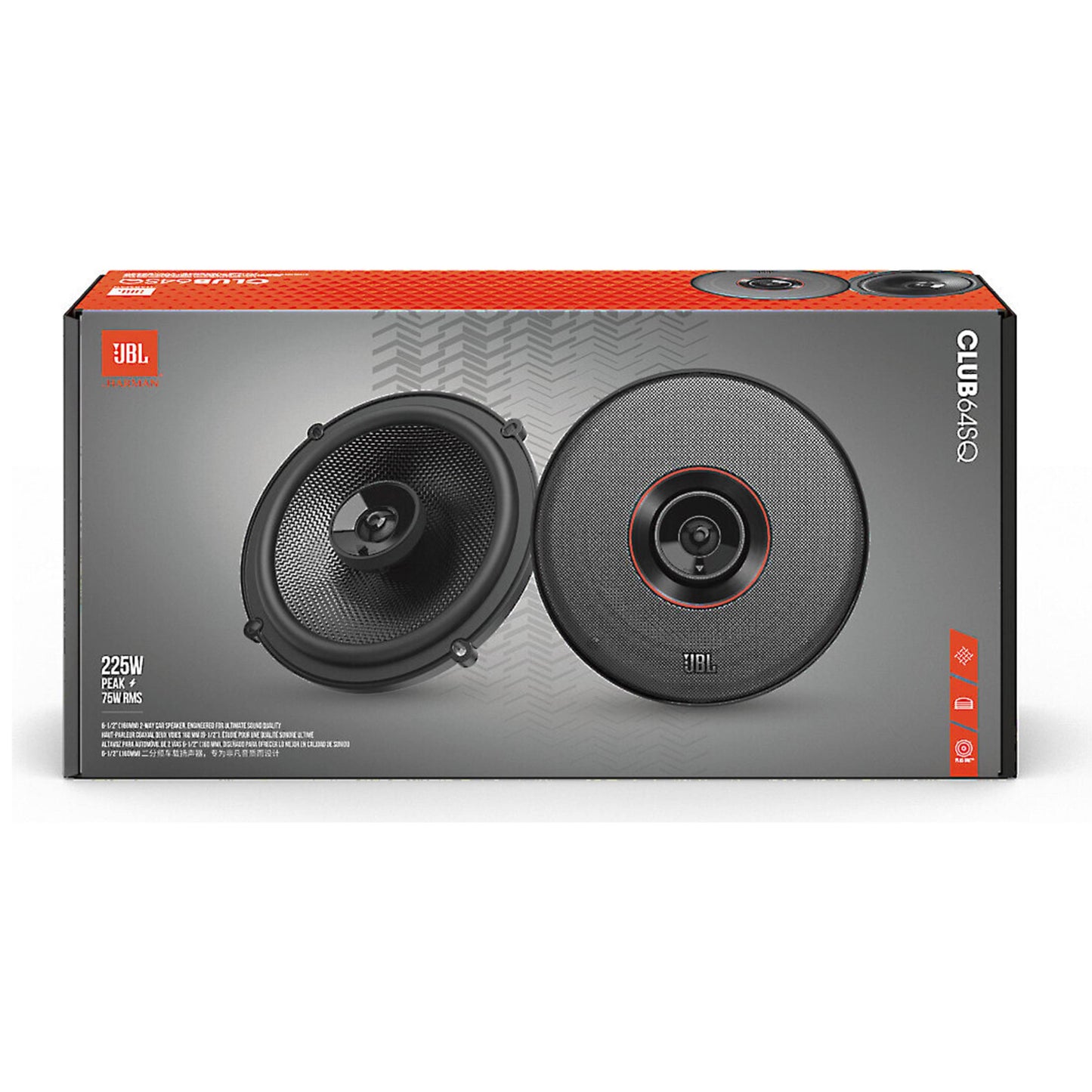 Altavoz de audio premium para automóvil de dos vías JBL CLUB-64SQ Club Series de 6,5" - Negro