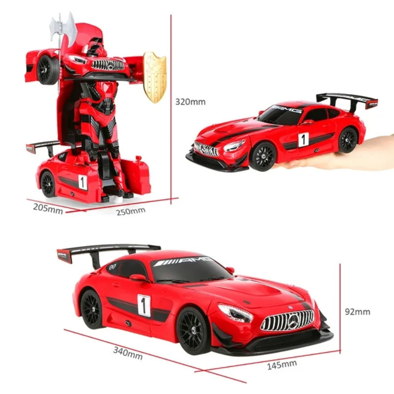 Juguete robot transformable a control remoto Mercedes-Benz AMG GT3 Rastar RC 1:14 - Rojo