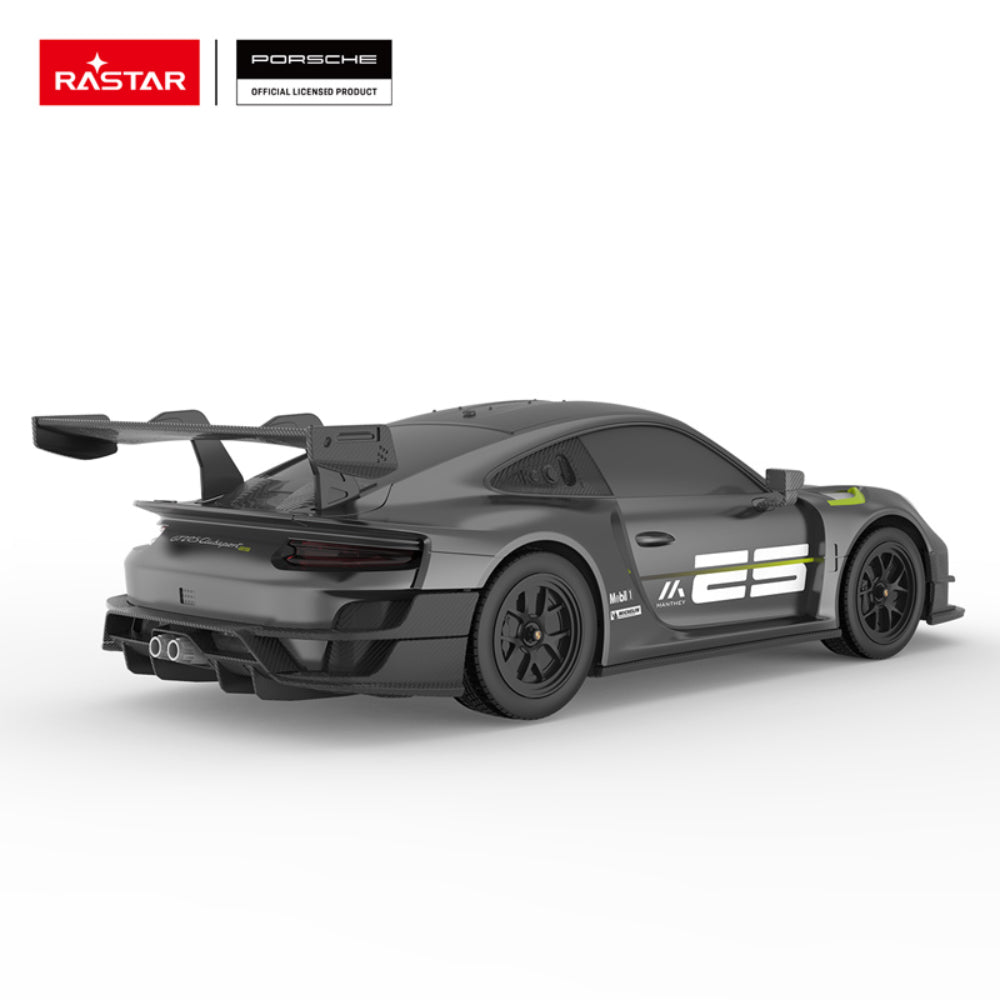 Coche de juguete a control remoto Porsche 911 GT2 RS Clubsport 25 de Rastar RC a escala 1:24, color gris