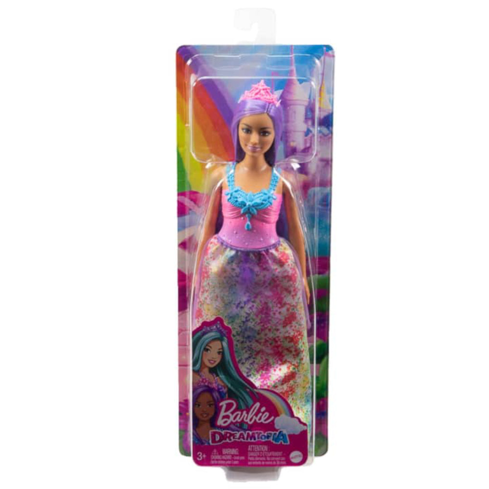 Muñeca Barbie Dreamtopia Princess con cabello morado y curvilíneo