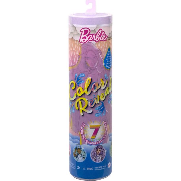 Barbie Color Reveal Doll, Sunshine and Sprinkles Series with 7 Surpises, Color-Change Transformation