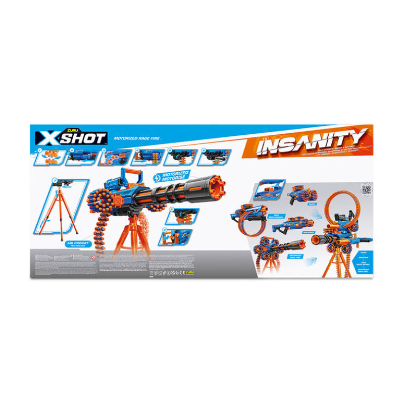 X-Shot Insanity Motorized Rage Fire Blaster with 72 Darts– Curacao
