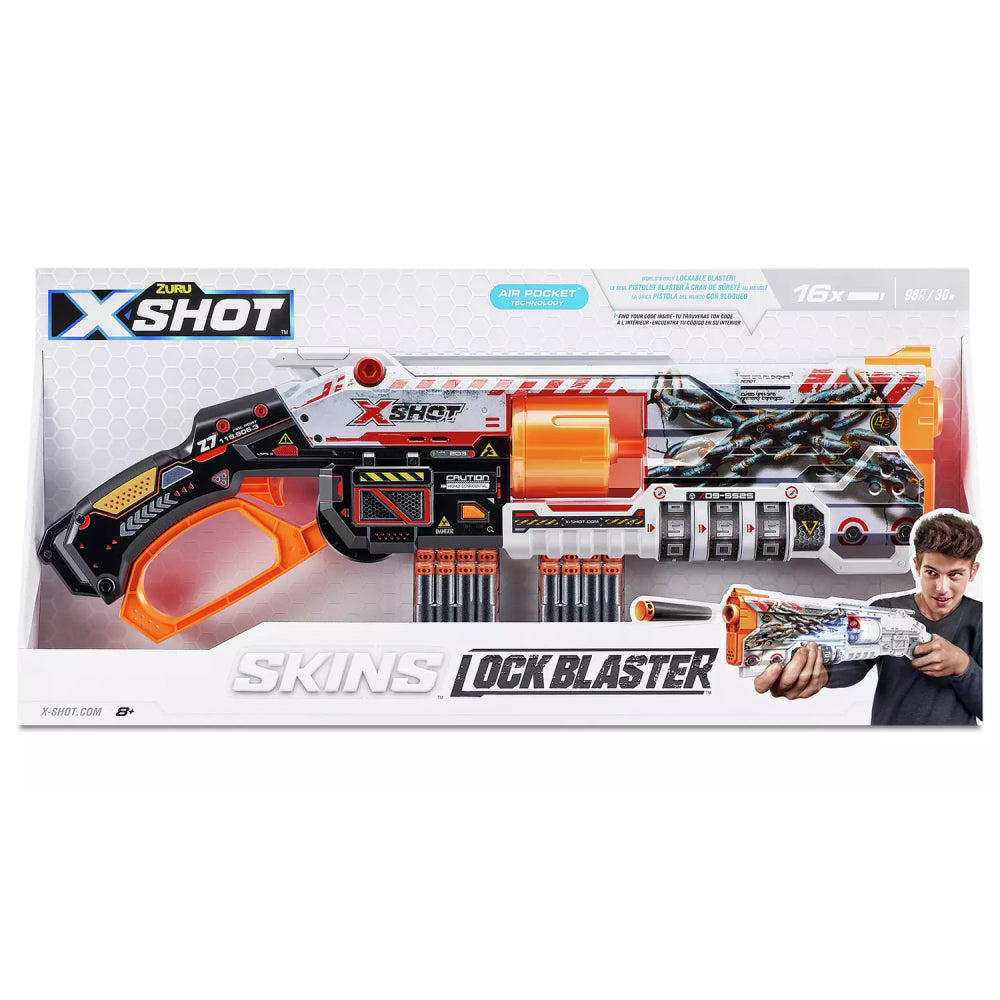 Blaster Lock Blaster de X-Shot Skins con 16 dardos