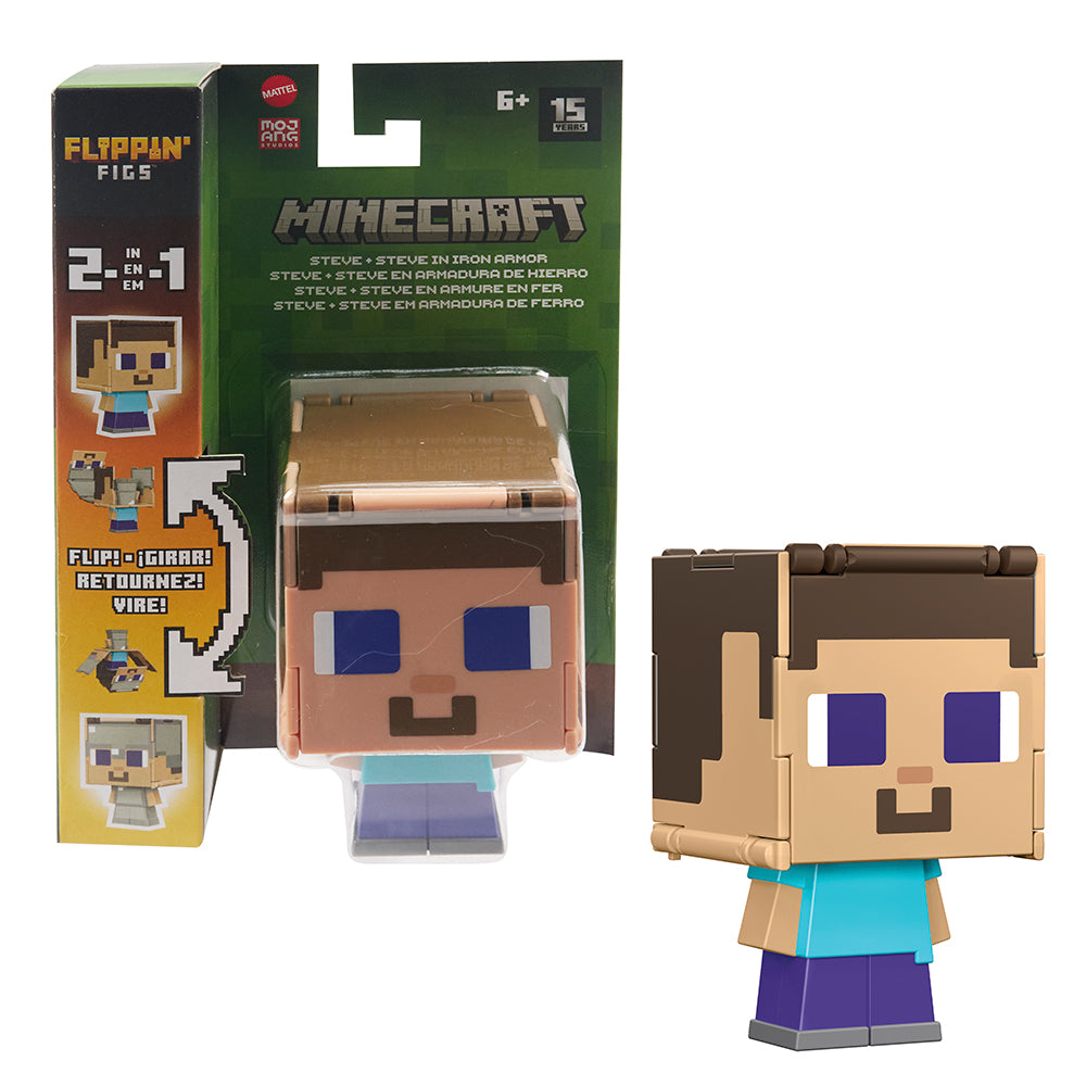 Surtido de figuras de juguete 2 en 1 Flippin' Figs de Minecraft