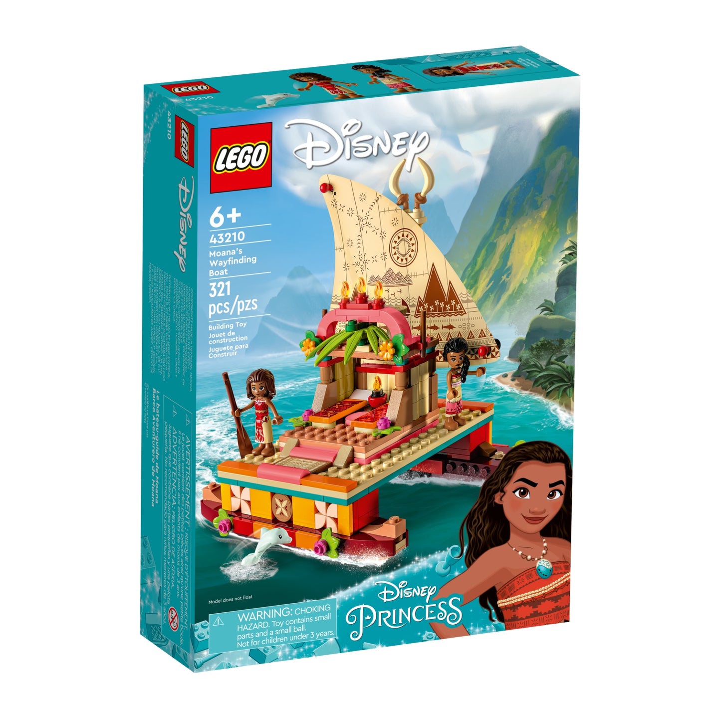LEGO Disney Princess Moana's Wayfinding Boat Building Toy Set (321-Pieces)