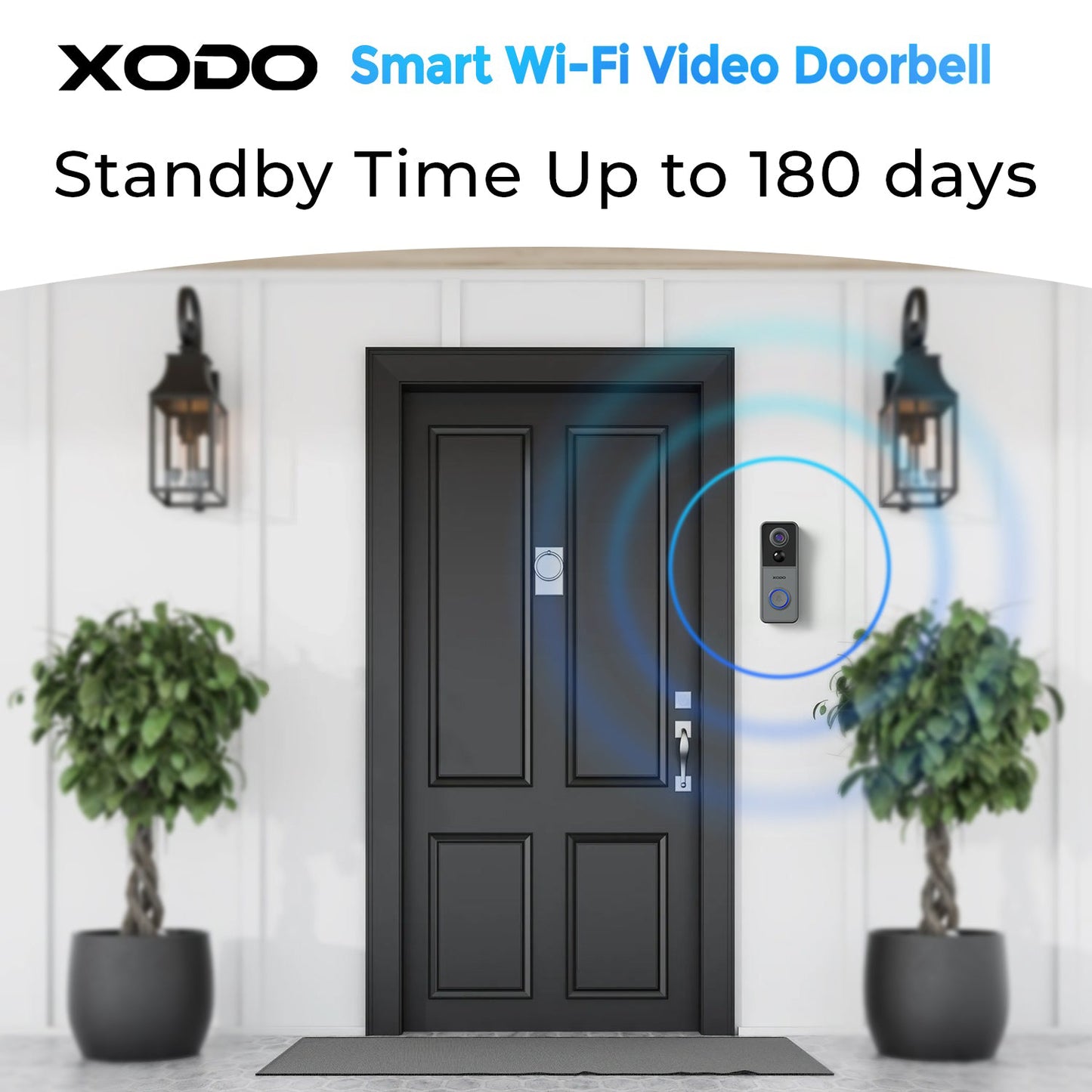 Contixo Xodo VD2 Smart WiFi Wireless Video Doorbell Camera with 2K QHD Camera and Chime