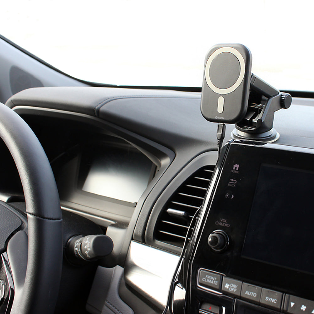 Tekya Qi Magmount 3-in-1 Magnetic Dash and Vent Mount with Wireless Charging - Black