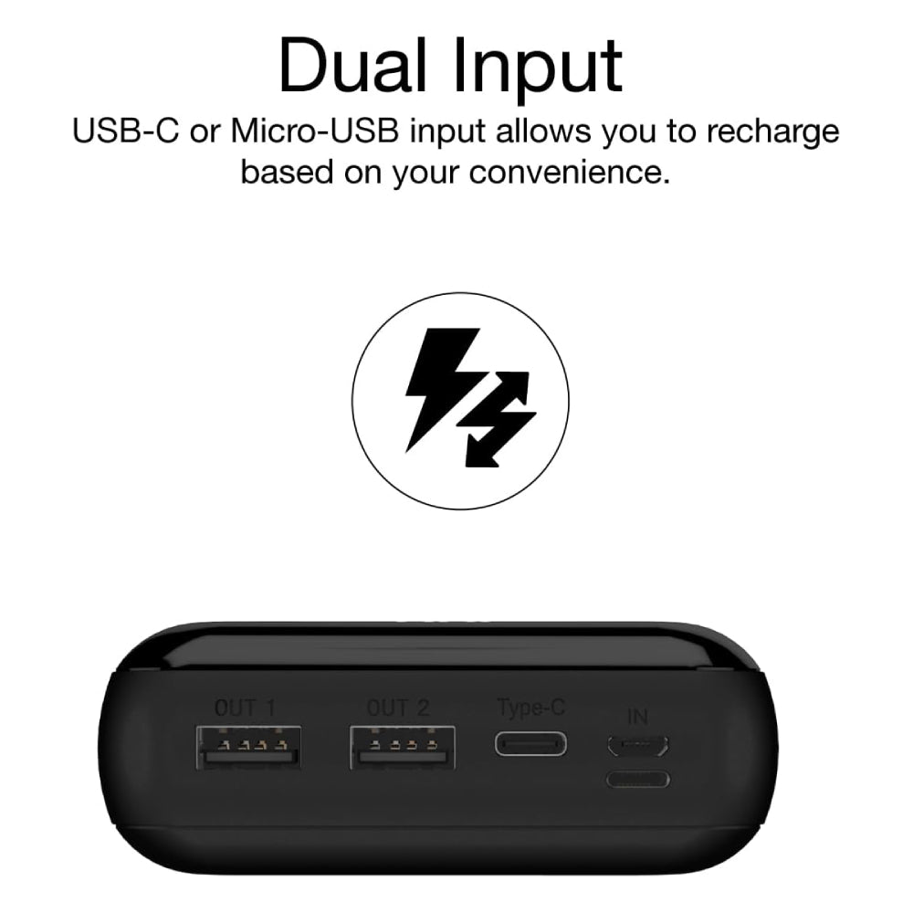 ALIMENTACIÓN POR USB-C/A/MICRO 30 000 MAH