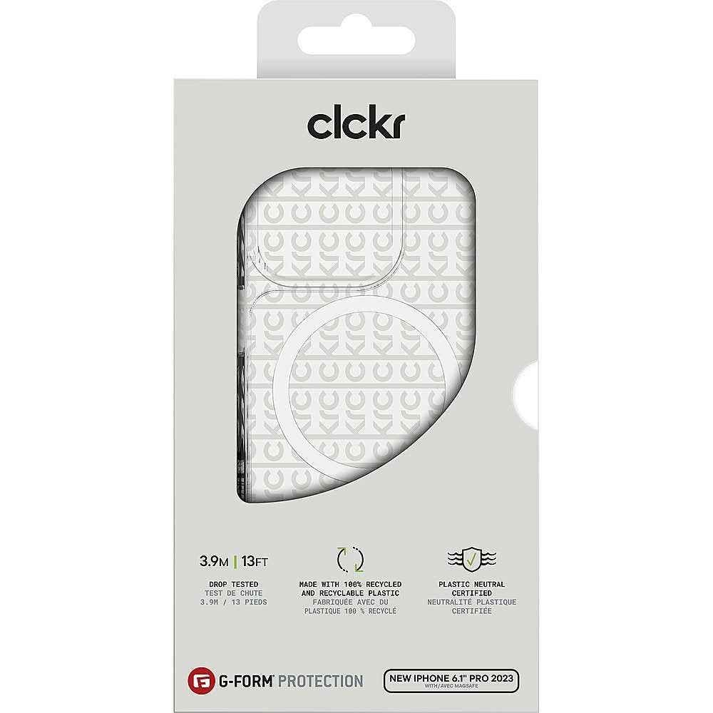 Estuche CLCKR G-Form Protection Diamond MagSafe para Apple iPhone 15 Pro - Transparente