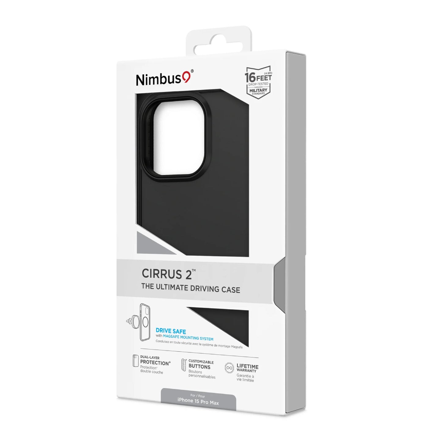 Funda MagSafe Cirrus 2 de Nimbus9 para iPhone 15 Pro Max - Negro