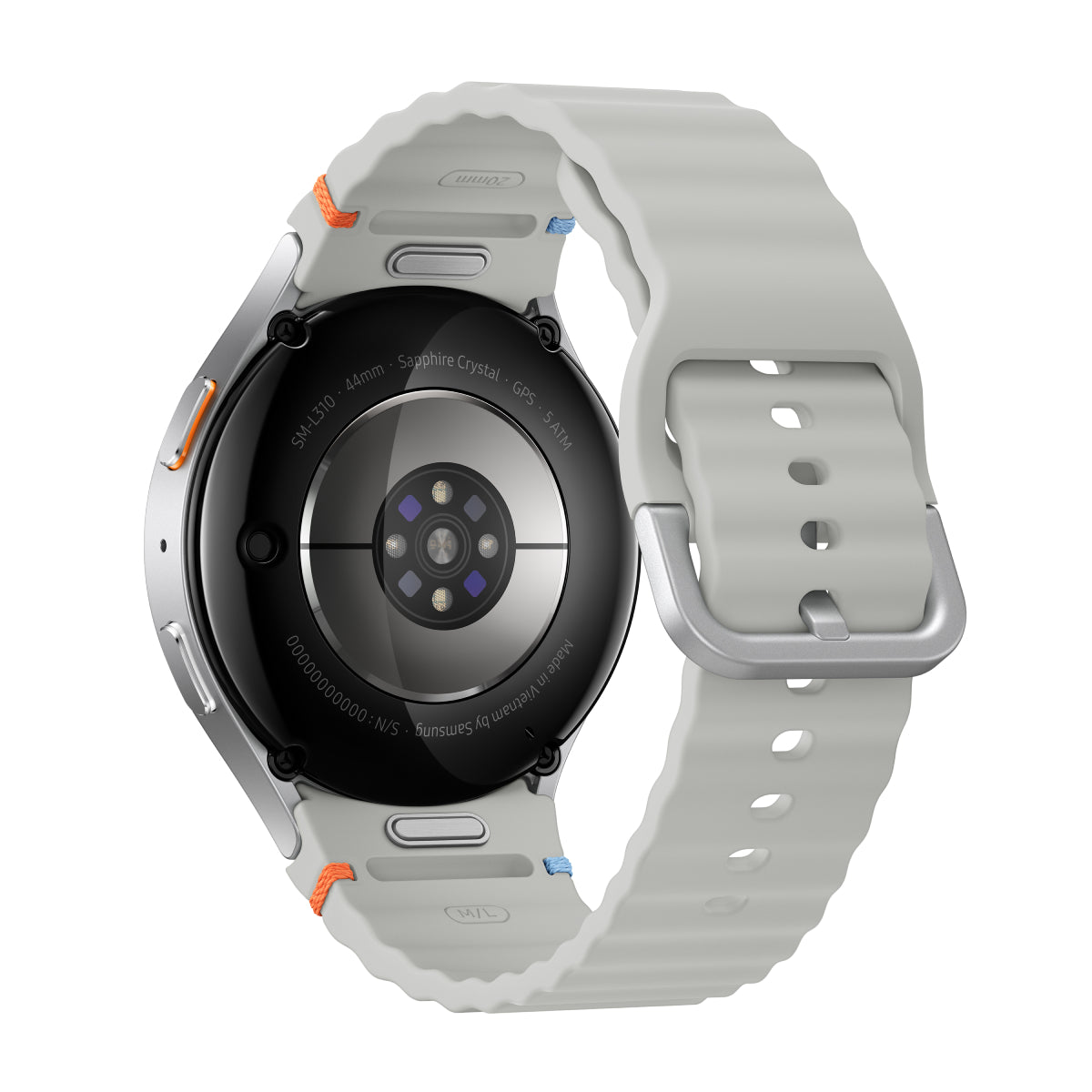 Reloj inteligente Samsung Galaxy Watch7 de 44 mm con caja de aluminio plateada y correa blanca - Bluetooth