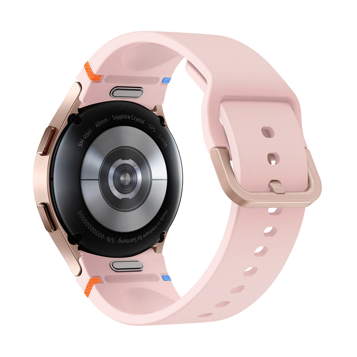 Reloj inteligente Samsung Galaxy Watch FE de 40 mm con caja de aluminio dorada y correa deportiva rosa - Bluetooth