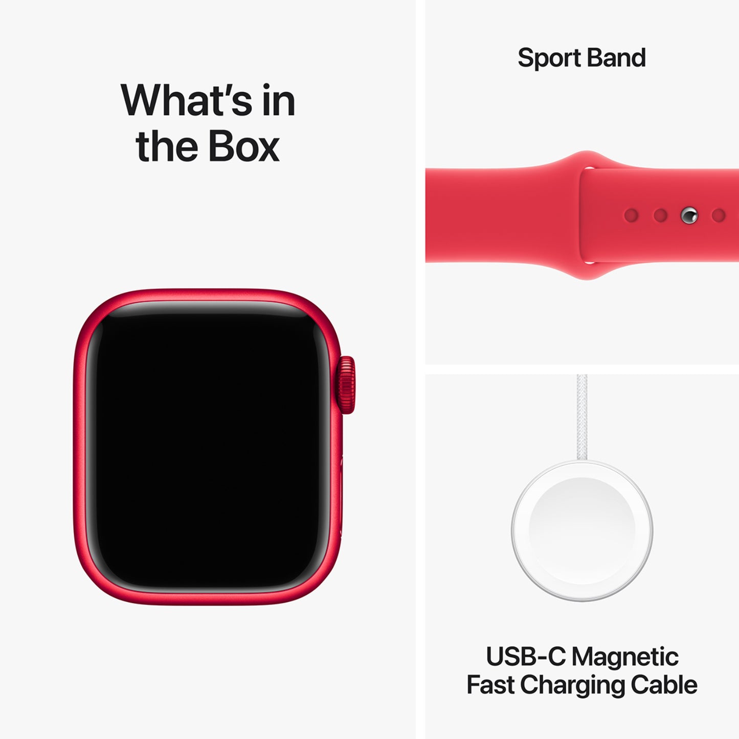 Apple Series 9 Unisex 41mm Aluminum Case Smartwatch with Sport Band (S/M) - GPS - Red