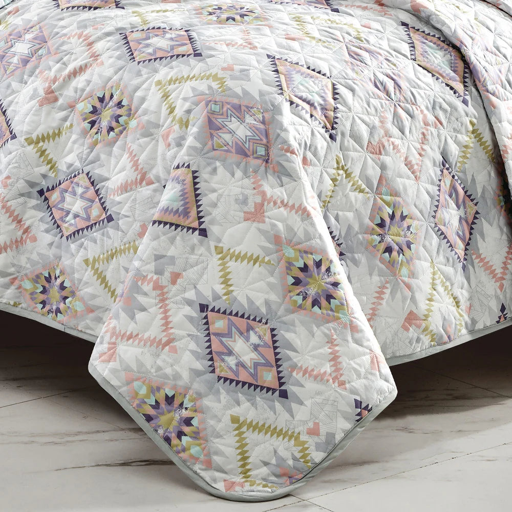 Juego de colcha reversible de 3 piezas tamaño king Kumani de Esca, multicolor