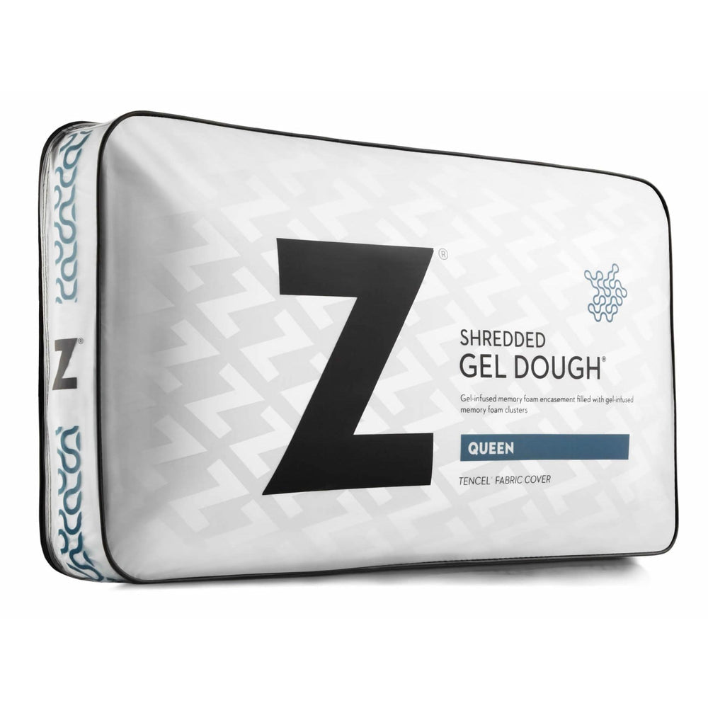 Malouf Shredded Gel Dough Queen Size Pillow - White