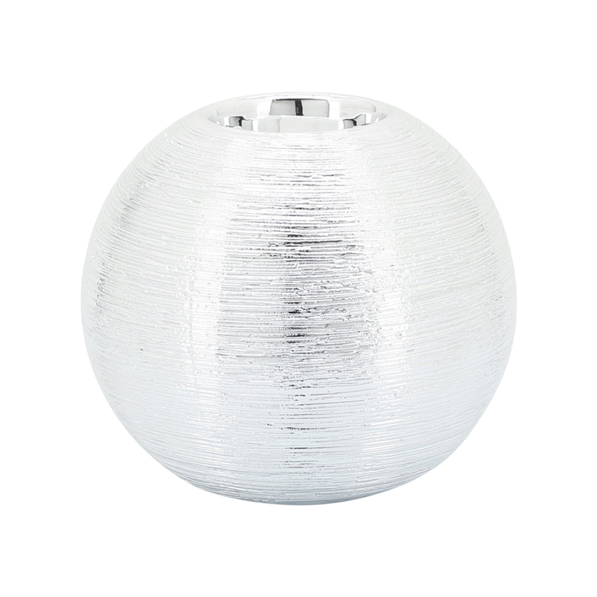 Sagebrook Home Ceramic Scratch Orbs (Set of 3) - Silver