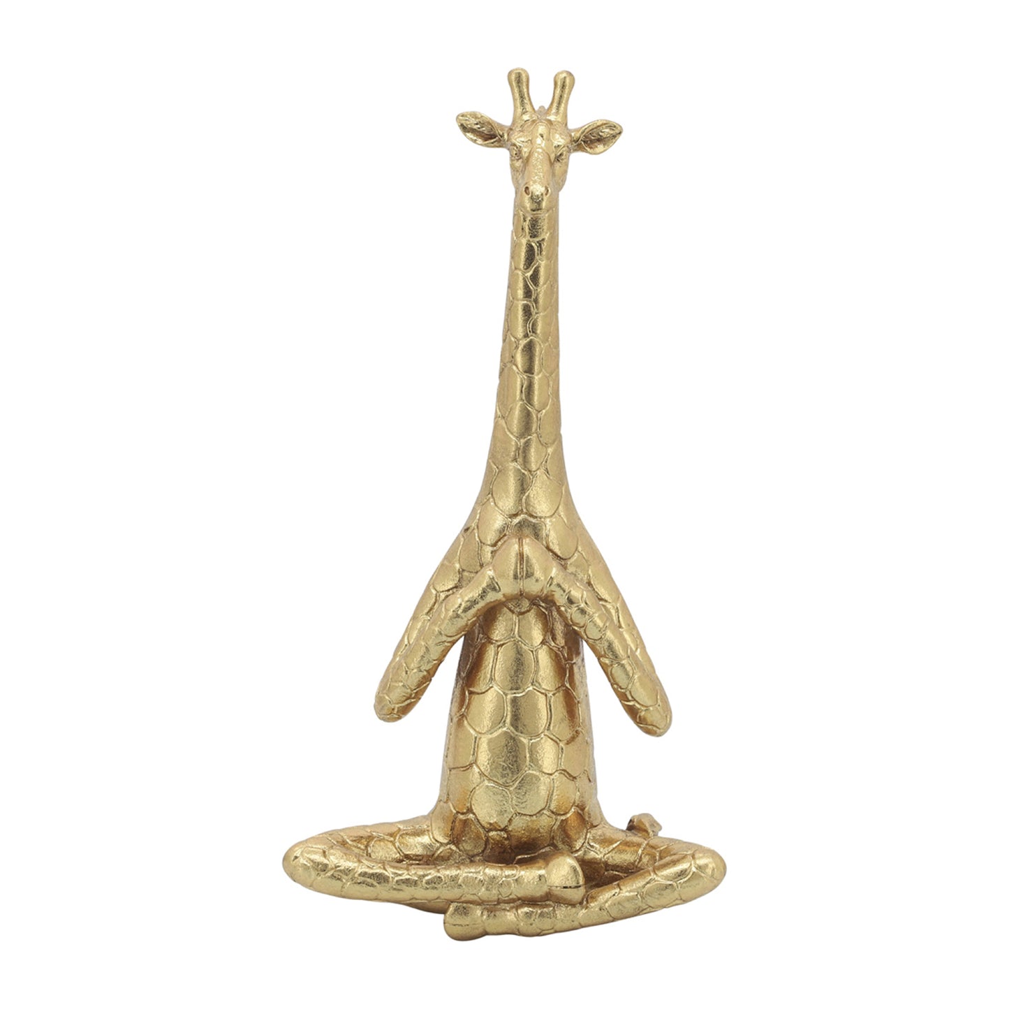 Sagebrook Home Polyresin 12" Yoga Giraffe (Set of 3) - Gold