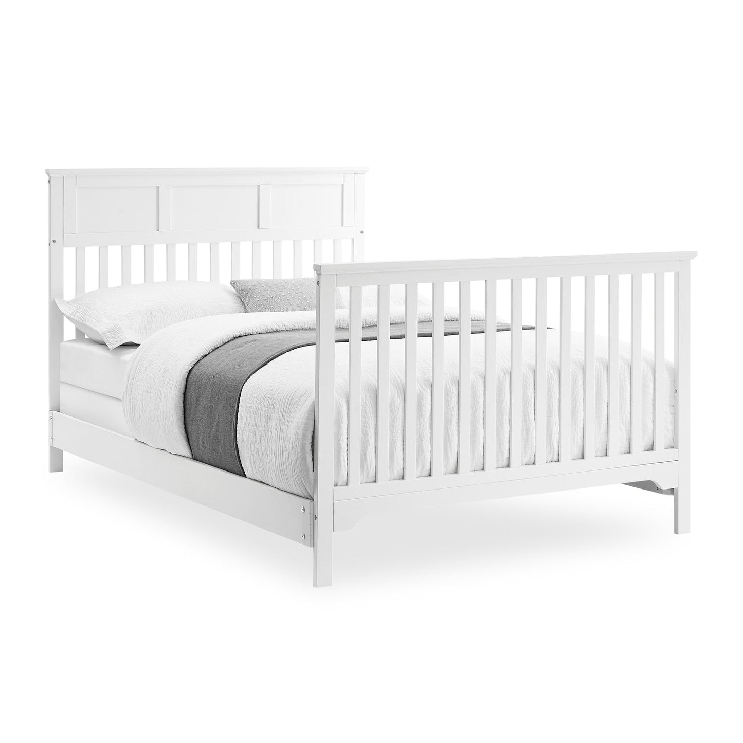 Delta Children Sweet Beginnings Hart Flat Top White 6-in-1 Convertible Wooden Crib