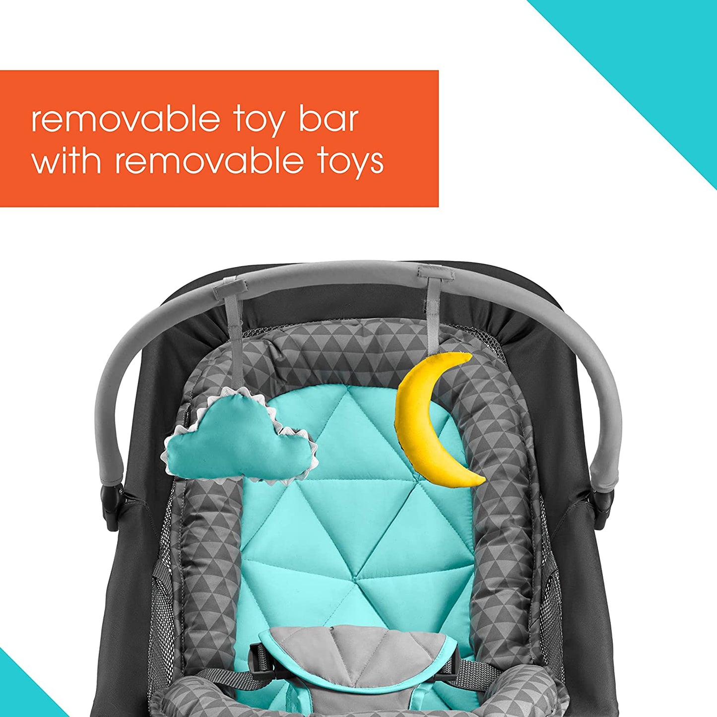 Summer Infant 2-in-1 Bouncer and Rocker Duo with Removable Toys - Gray/Teal