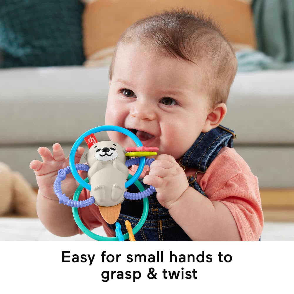 Fisher-Price Baby Rattle Twist and Teethe Otter Toy