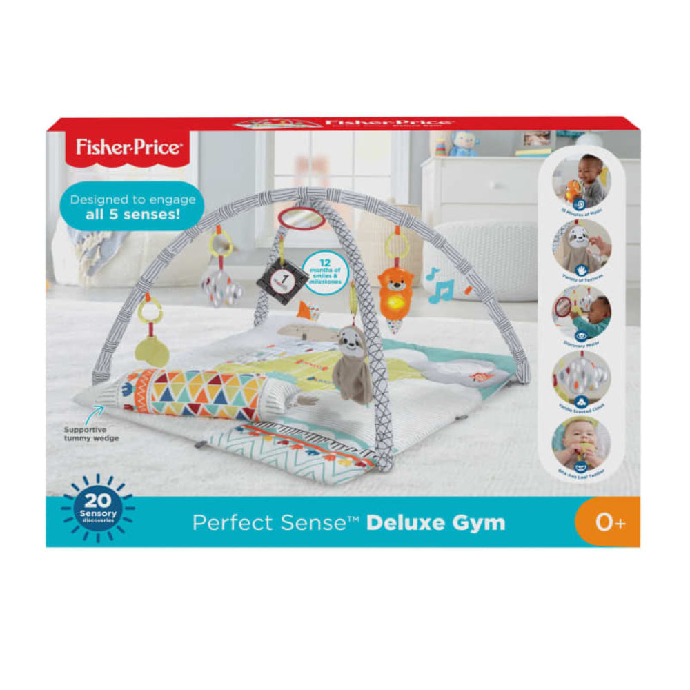Fisher-Price Perfect Sense Deluxe Gym Baby Playmat with 6 Removable Activity Toys