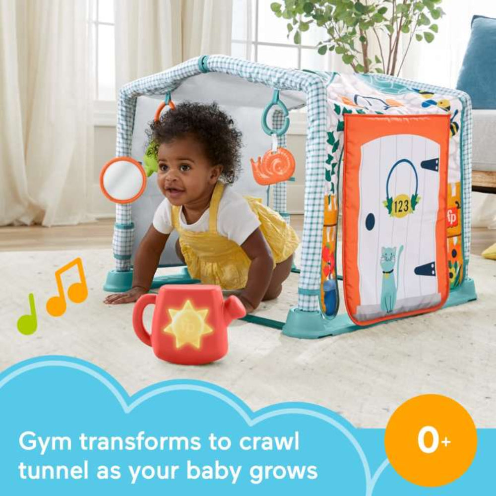 Gimnasio para bebés 3 en 1 de Fisher-Price con 5 juguetes sensoriales y de motricidad fina - Multicolor