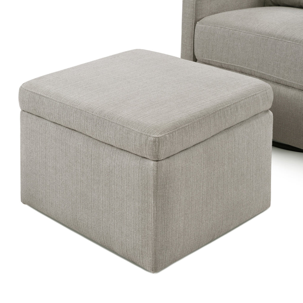 Adrian 37.5" Gray Swivel Glider with Storage Ottoman by DaVinci